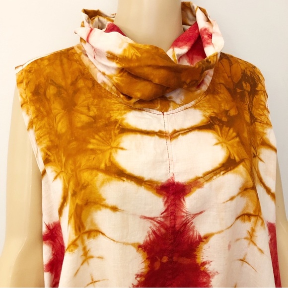 Rare Unique Vintage Tie Dye Boho Oversized Lagenlook Artsy Pattern Top Dress. - Picture 13 of 15